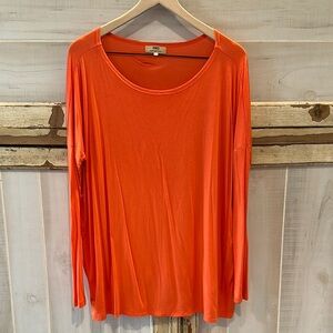 Piko 1988 Orange Long Sleeve Relaxed Blouse